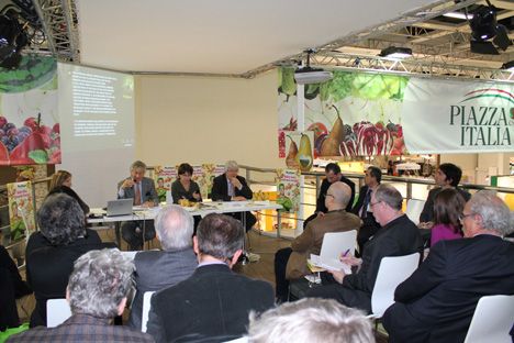 foto van seminar of iets op beurs