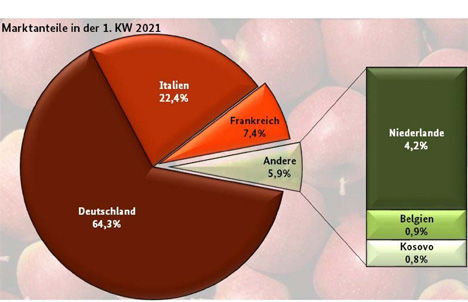 Grafik Apfel BLE-Marktbericht KW 01 / 21