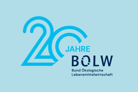 Logo 20 Jahre BÖLW: "Bio ist Herz und Puls des Umbaus"
