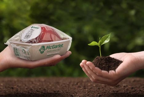 (Foto: Mit Biopac stellt McGarlet eine vollständig kompostierbare Verpackung vor.)