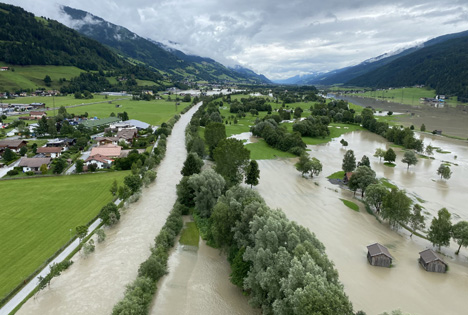 Überschwemmung im Oberpinzgau. Foto ©  Land Salzburg/Franz Wieser)