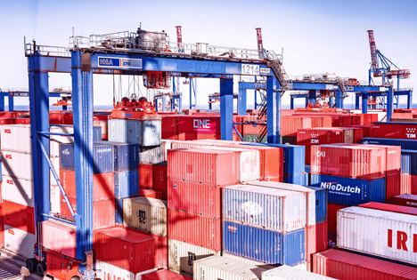 Der HHLA Container Terminal Odessa (CTO) in der Ukraine ist der größte Containerterminal des Landes. Foto © HHLA