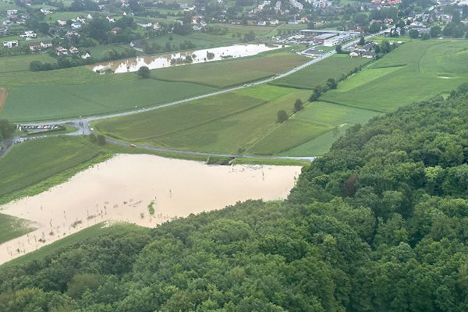 Schutzmaßnahmen verhindern erfolgreich Hochwasserschäden Foto © Land Steiermark