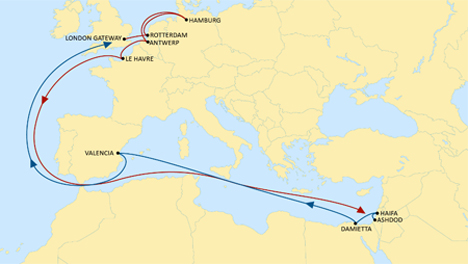 Der gemeinsame Dienst verbessert die Verbindung zwischen Nordeuropa und dem östlichen Mittelmeer. Foto © MSC