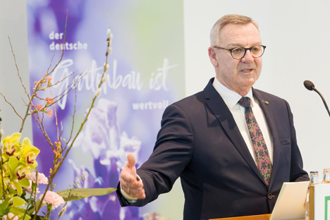 ZVG-Präsident Jürgen Mertz beim Erweiterten Präsidium des ZVG in Berlin. Foto © ZVG/ Rafalzyk