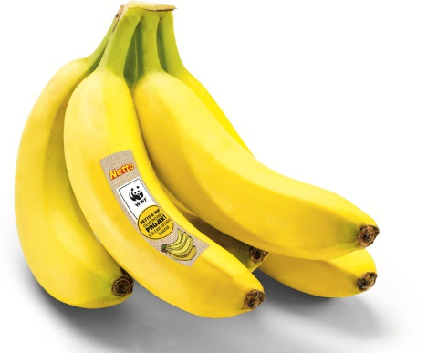 Umweltschonendere Eigenmarken-Banane von Netto ab sofort mit Programm-Logo des WWF