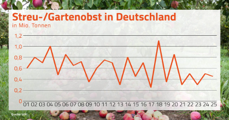 VdF: Streuobsternte mit 450.000 Tonnen in 2025 besser als erwartet