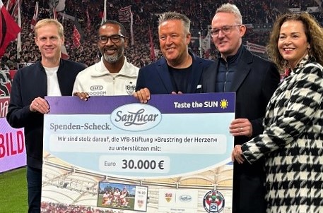 SanLucar & VfB Stuttgart sammeln mit dritter VfB-Edition fast 100.000 Euro für den guten Zweck ein