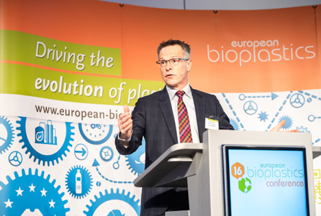François de Bie (Total Corbion PLA) Chairman EUBP. Foto © European Bioplastics