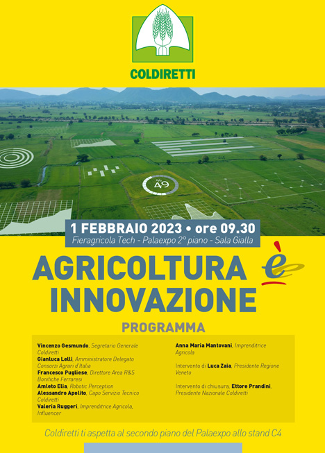 Coldiretti präsentiert auf Fieragricola Bericht über "Agritech 2022, die Zukunft der Lebensmittel"