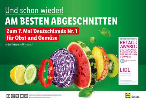 Lidl: Deutschlands Nr. 1 für Obst und Gemüse Foto © Lidl