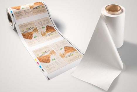 Heim-kompostierbares Papierlaminat für flexible Verpackungen. Foto © BASF 2020