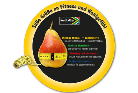 Südafrikanische Birnen stehen für Fitness und Genuss